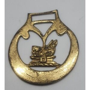 Vintage‎ unique boar head brass horse medallion made in England